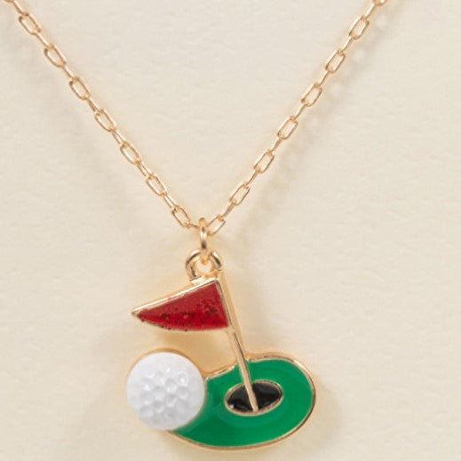 Golf Ball - Flag Hole Necklace