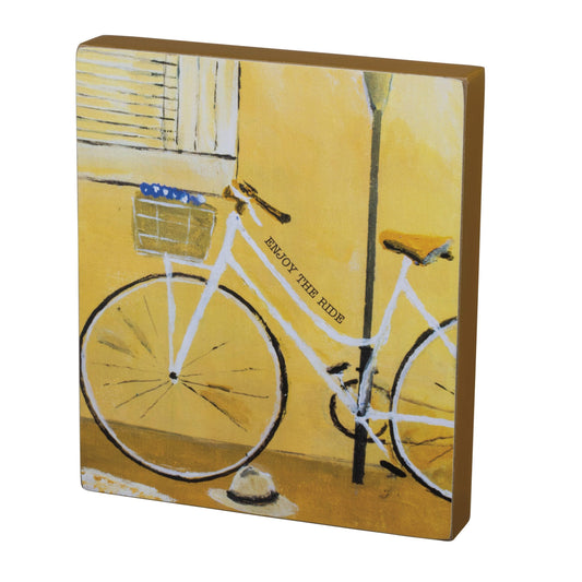 Enjoy the Ride Bicycle Block Sign