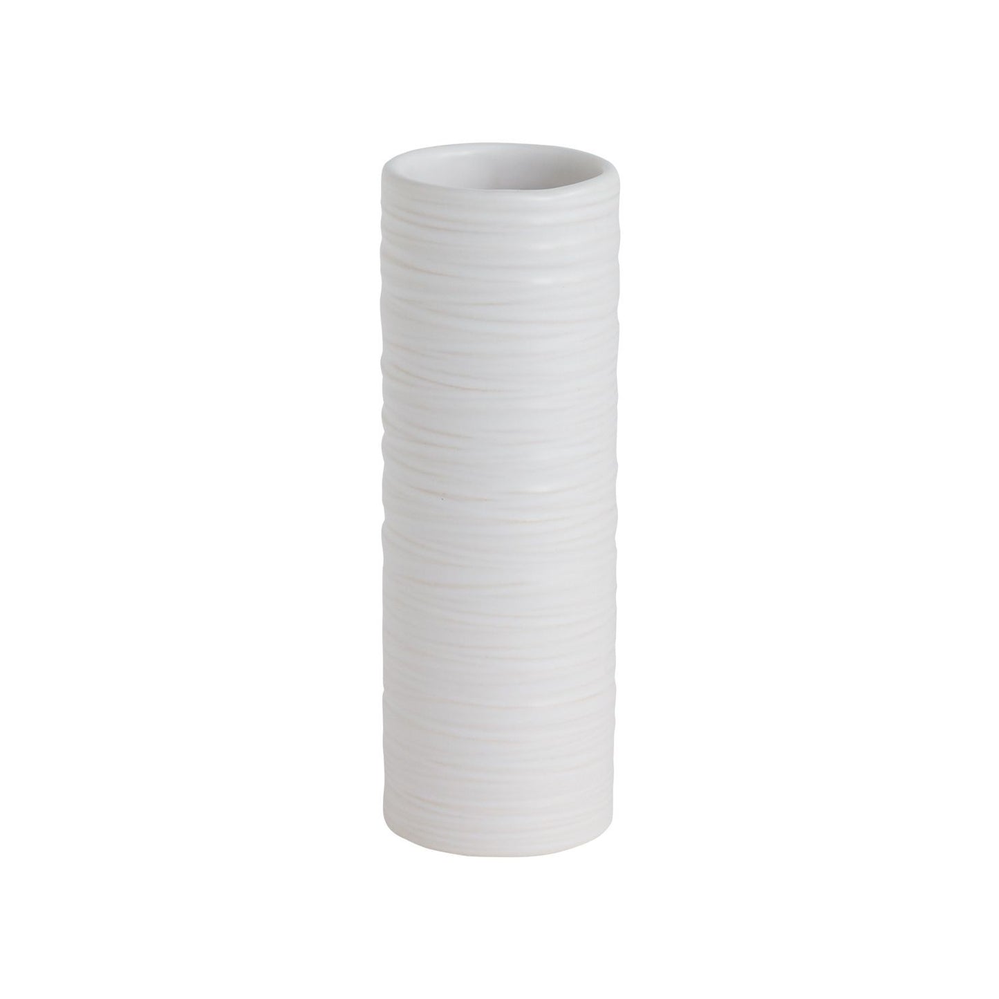 Striated White Modern Cylinder Budvase (Small)