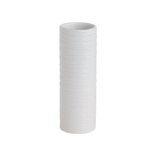 Striated White Modern Cylinder Budvase (Small)