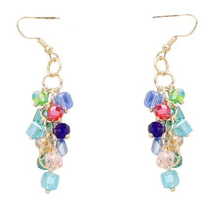 Square Round Beaded Earrings