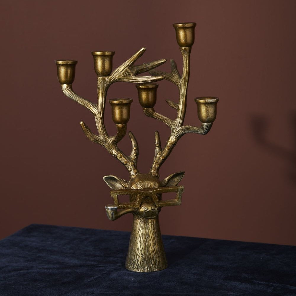 Frankie Reindeer Antler Candelabra Taper Candleholder