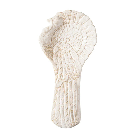 Fall Harvest White Turkey Thanksgiving Spoon Rest