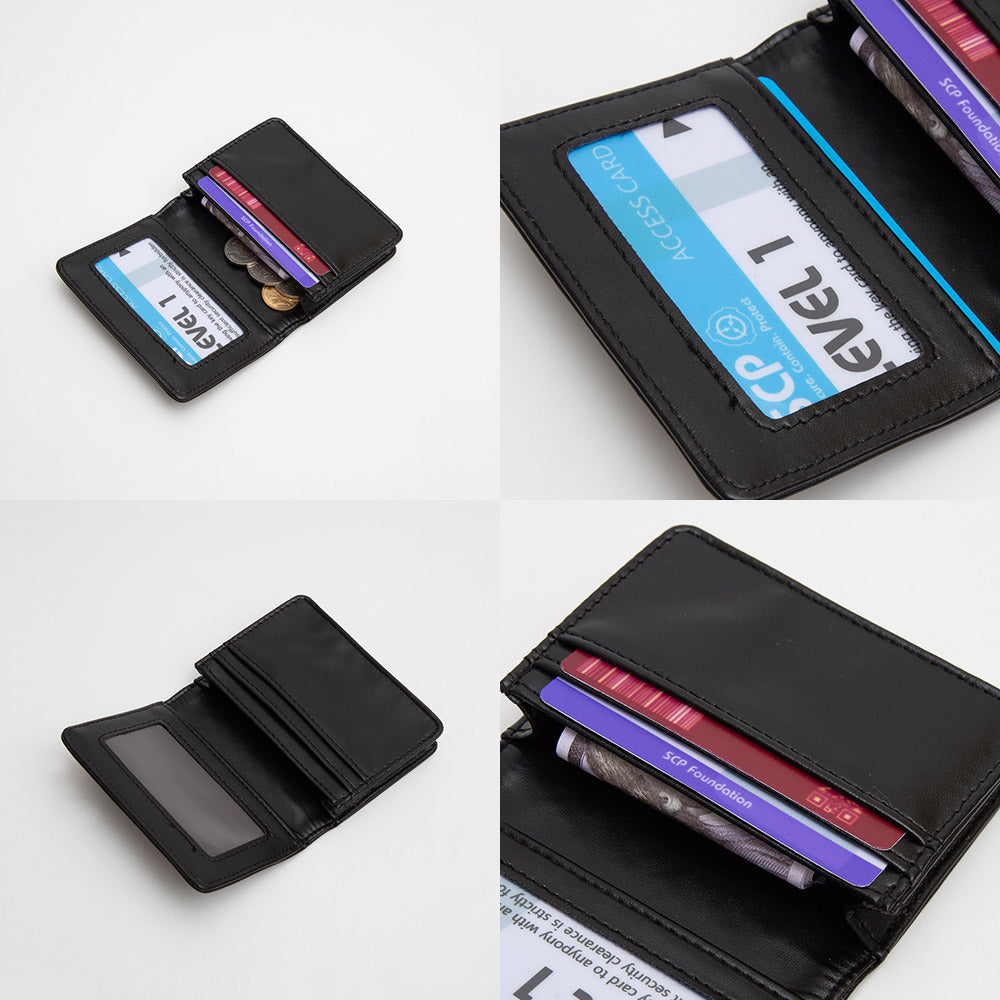 Metallic Silver Faux Leather Basketweave Fold Card Holder Wallet