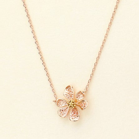 Flower Pendant Necklace (Rose Gold)