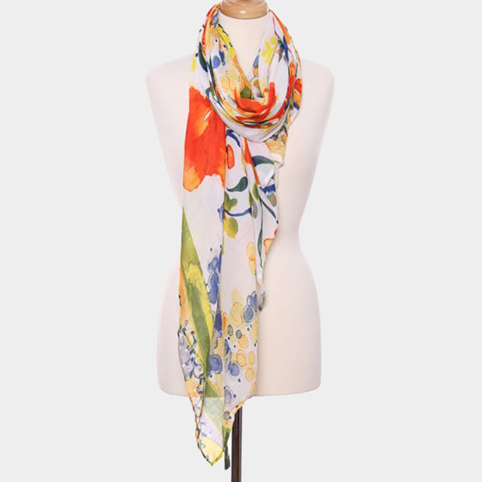 Multi Color Floral Scarf