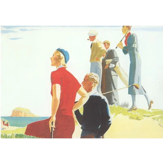 Golf, Vintage Image (Notecard)