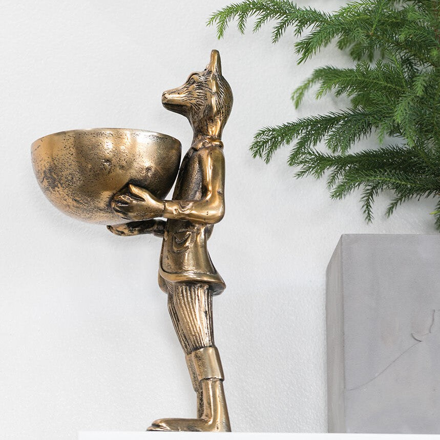 Standing Gold Fox Man Bowl Stand (Eloise)