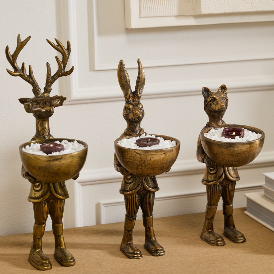 Standing Gold Deer Man Bowl Stand (Frankie)