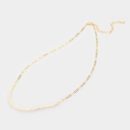 Freshwater Pearl Cluster Necklace (Gold)