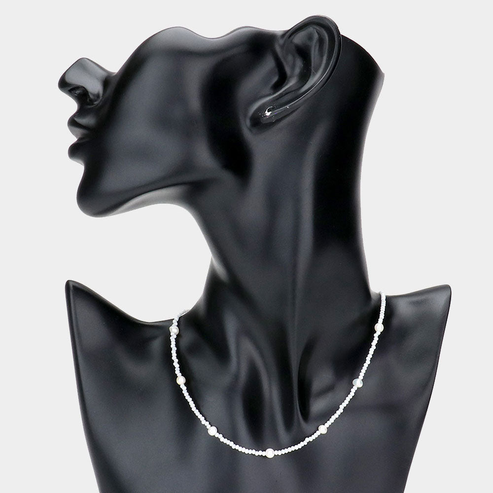 Freshwater Pearl White Beaded Necklace