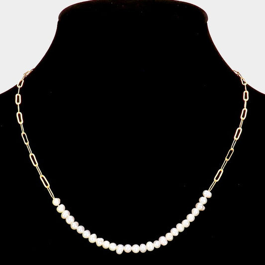 Freshwater Pearl Cluster Necklace (Gold)
