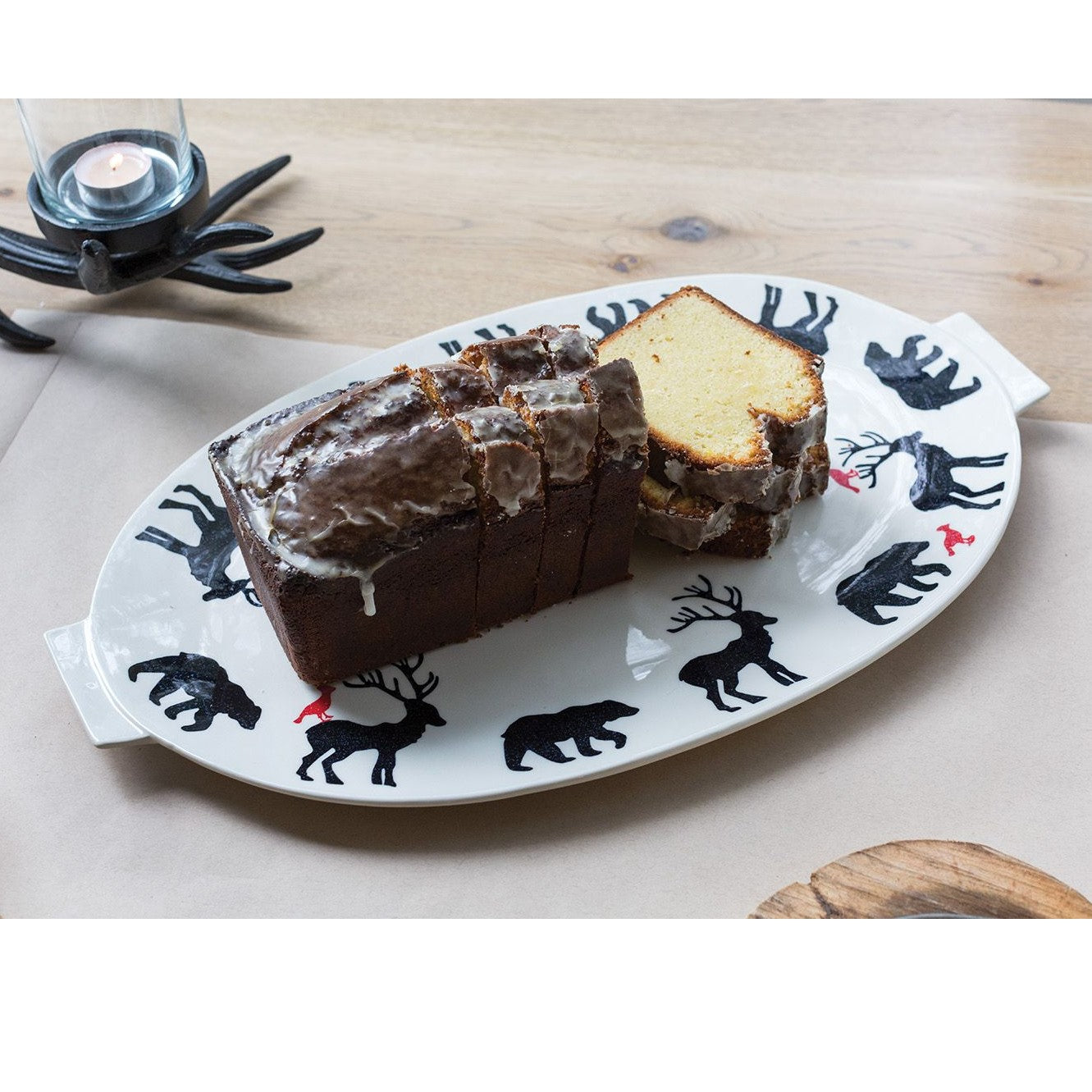 Frontier Reindeer, Bear, and Bird Serving Platter