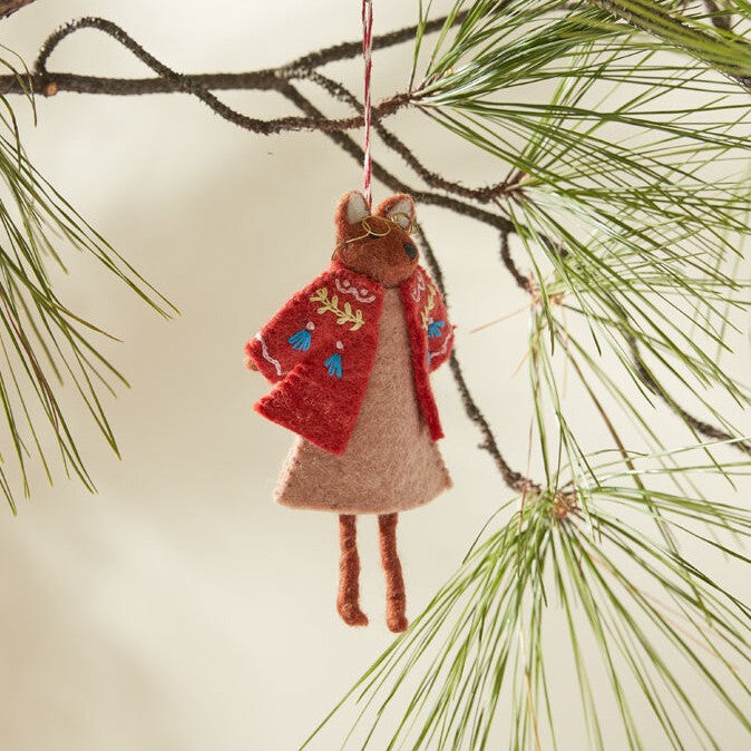Eloise the Fox Felt Christmas Tree Ornament