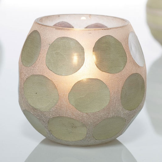 Polka Dot Glass Votive Candleholder Vase