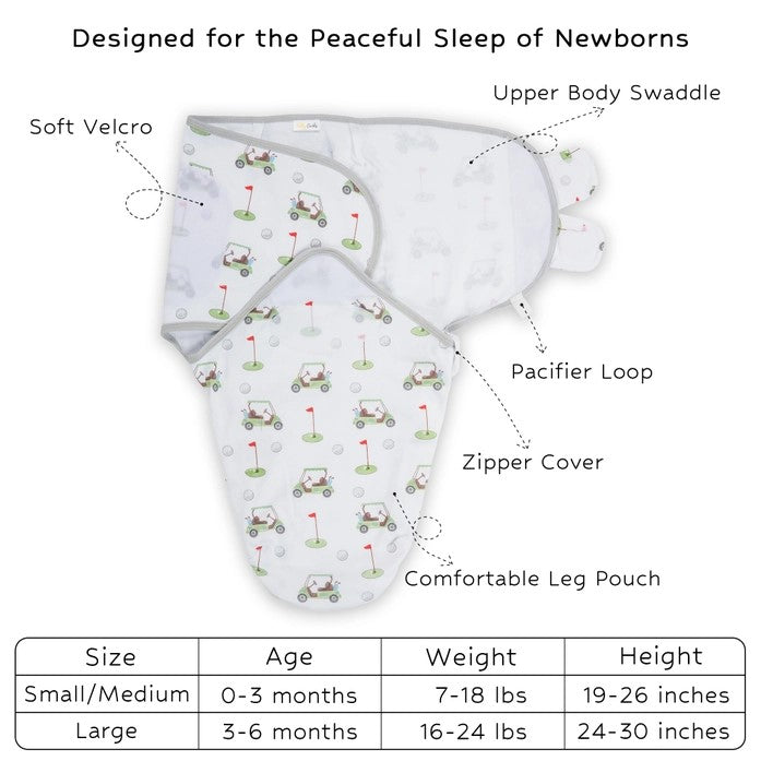 Golf A Round Baby Swaddle Sleep Sack - (lg) 12-18M