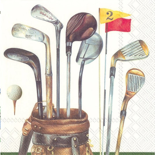 Traditional Golf Paper Cocktail Beverage Napkins – 20 Per Package