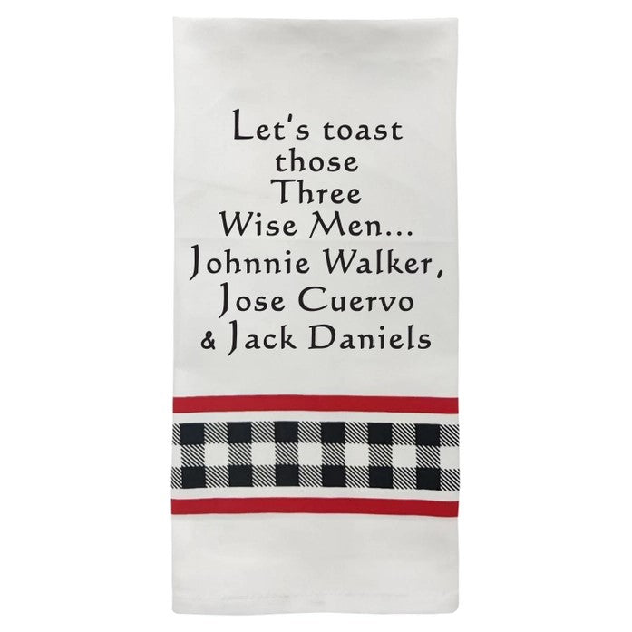 Let's Toast Those Three Wise Men… Kitchen Tea Bar Towel