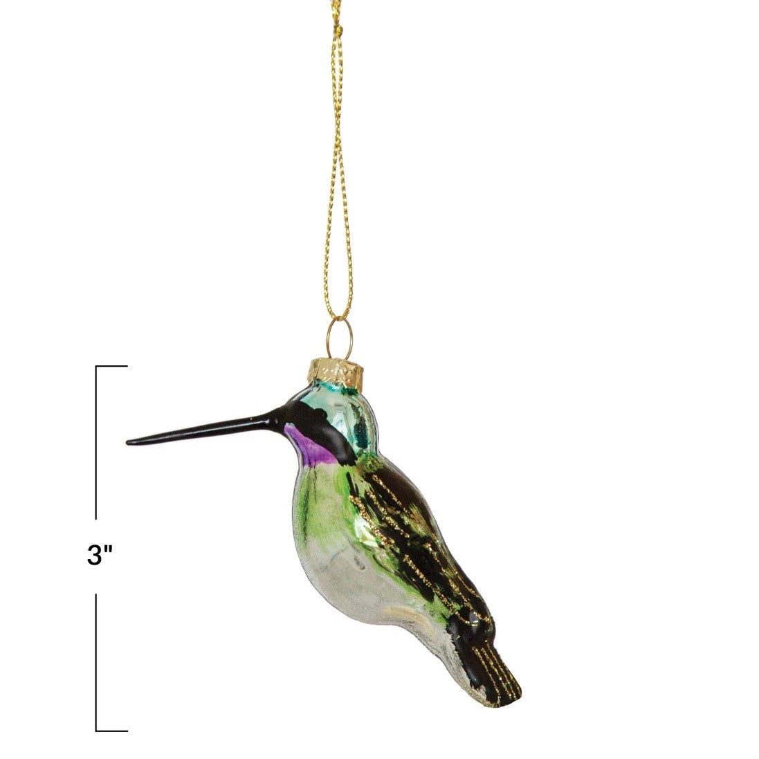 Glass Hummingbird Christmas Tree Ornament