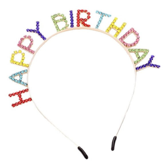 Happy Birthday Crystal Rhinestone Headband Tiara