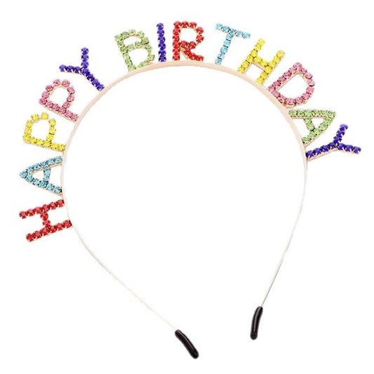 Happy Birthday Crystal Rhinestone Headband Tiara