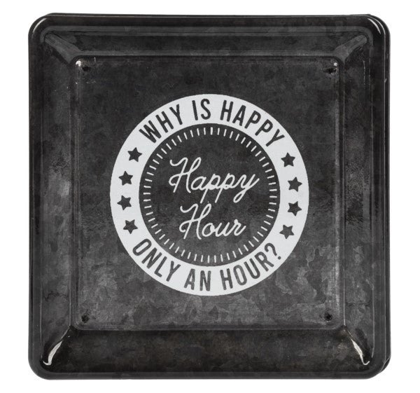 Happy Hour Gunmetal Trinket Dish - Coasters (set of 4)