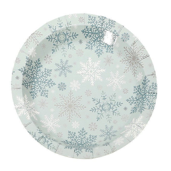 Icy Blue Winter Snowflake Small Paper Plates