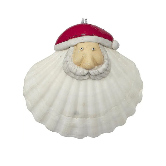Santa Face Scallop Shell Christmas Tree Ornament