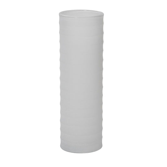 Tall White Frosted Ribbed Kyrenia Vase