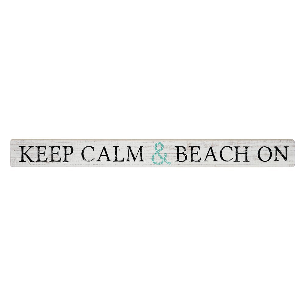 Keep Calm & Beach On Wood Block Sign
