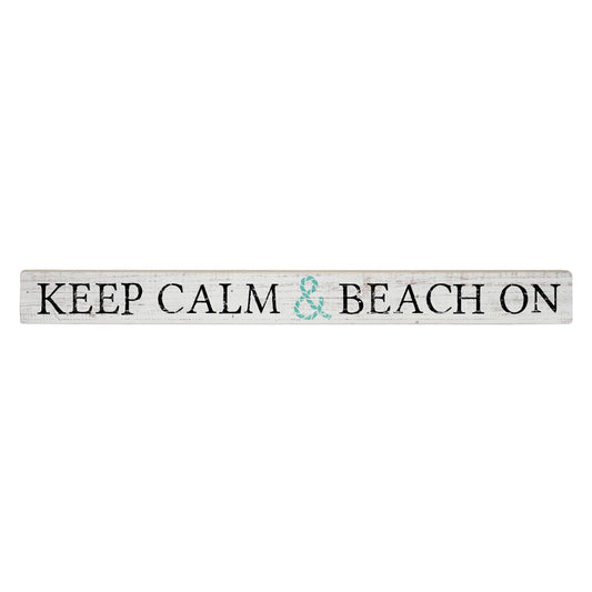 Keep Calm & Beach On Wood Block Sign