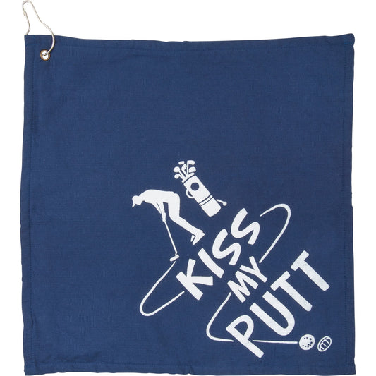 Kiss My Putt Blue Golf Towel