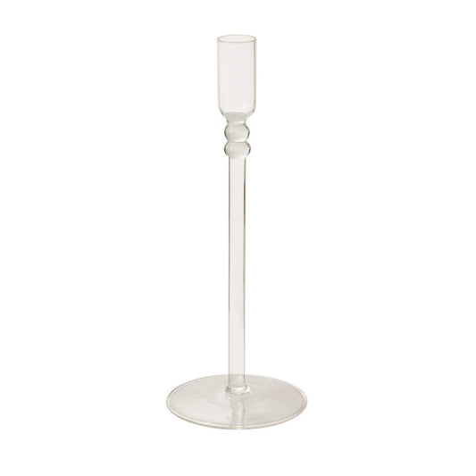 Minimalist Clear Glass Taper Holder Candlestick (tall)