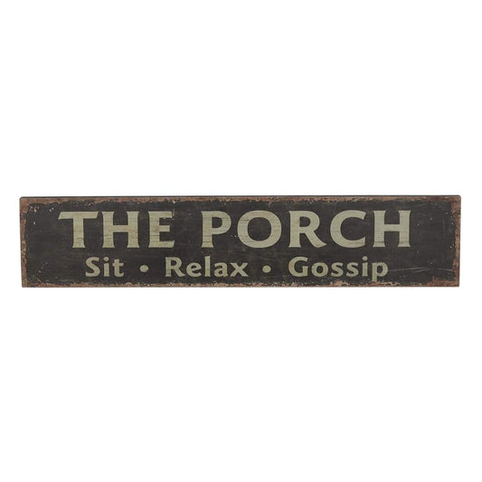 Rustic "The Porch" Wall Sign (Sit, Relax, Gossip)