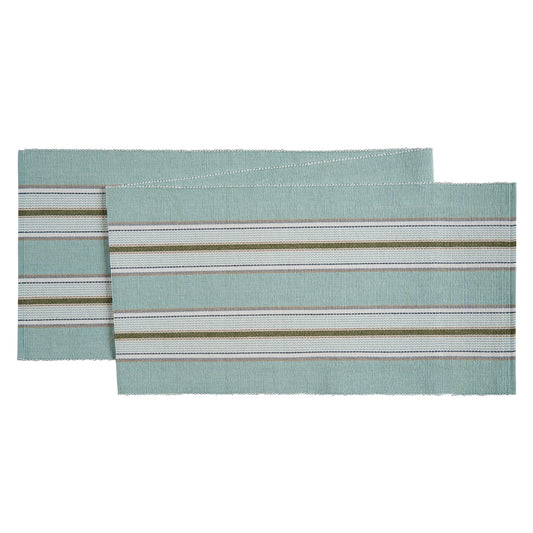 Laurel Green Striped Soft Green Table Runner