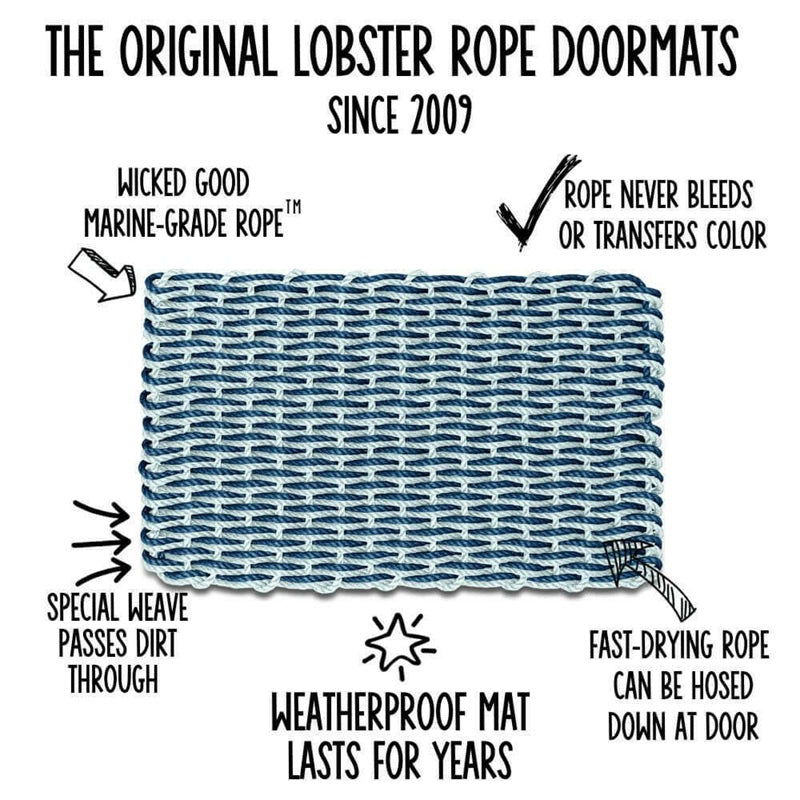 Light Tan & Sand Double Weave, Wicked Good Lobster Rope™ Doormat