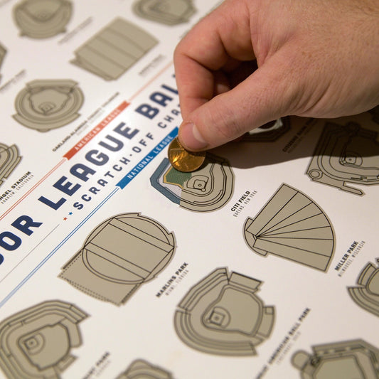 Major League Baseball Ballparks Scratch-Off Chart - 12" X 16" Poster Print