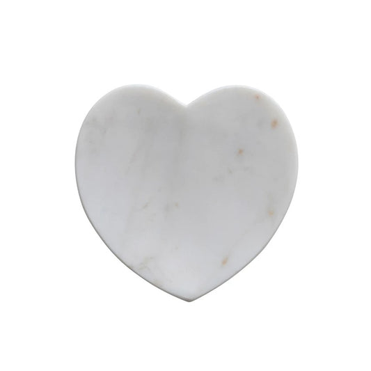 White Marble Heart Dish