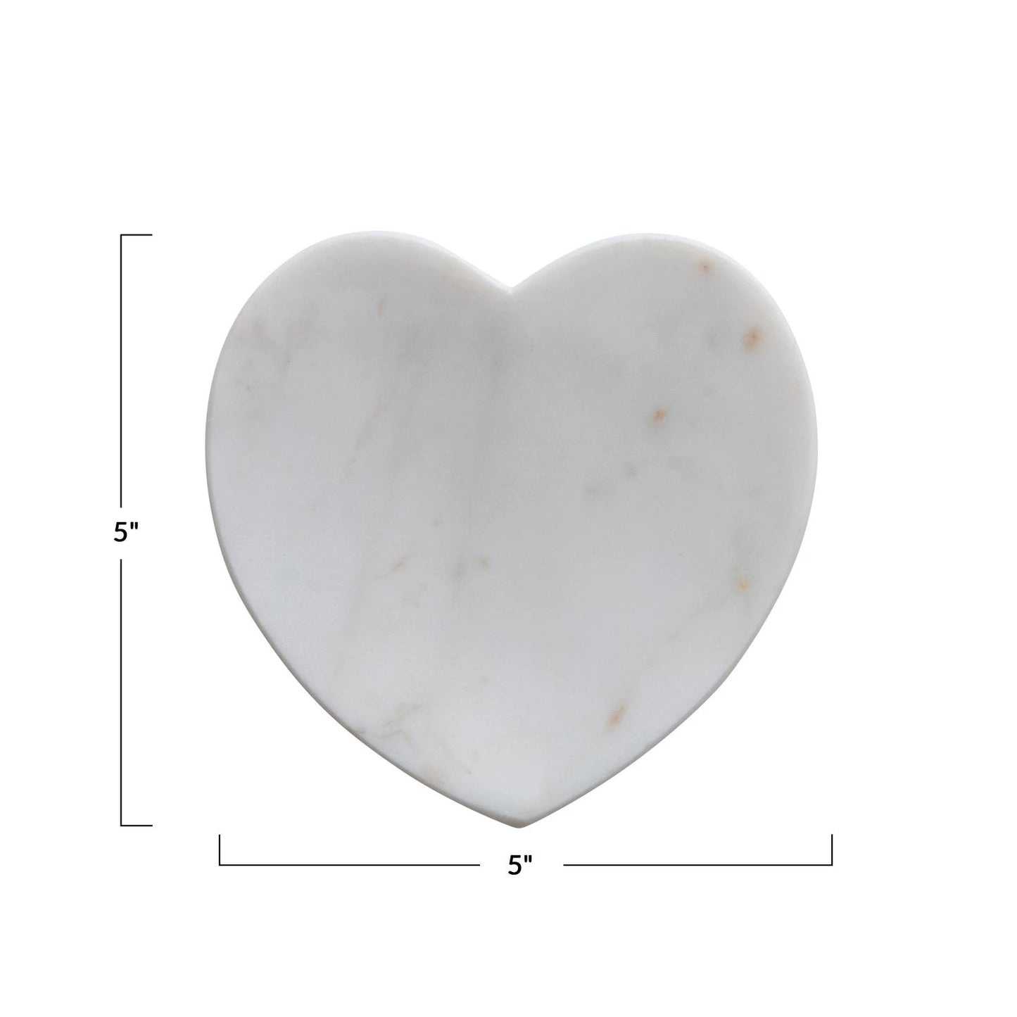 White Marble Heart Dish