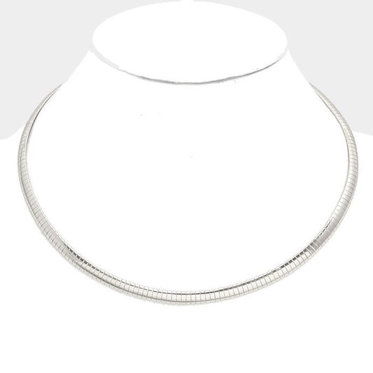 Metal Omega Snake Necklace (silver)