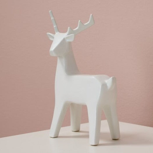 Minimalist White Reindeer Figurine