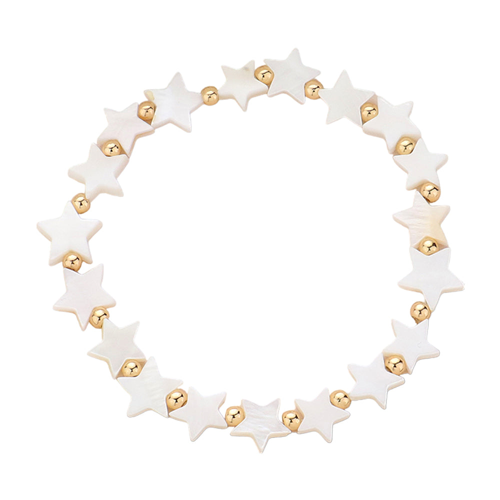 Mother Of Pearl Star Stretch Bracelet