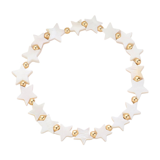 Mother Of Pearl Star Stretch Bracelet