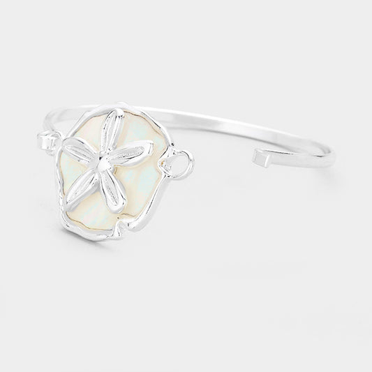 Mother of Pearl Sand Dollar Hook Bracelet
