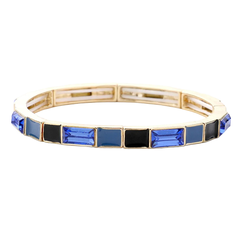 Multi Color Block Stretch Bracelet (Blue)