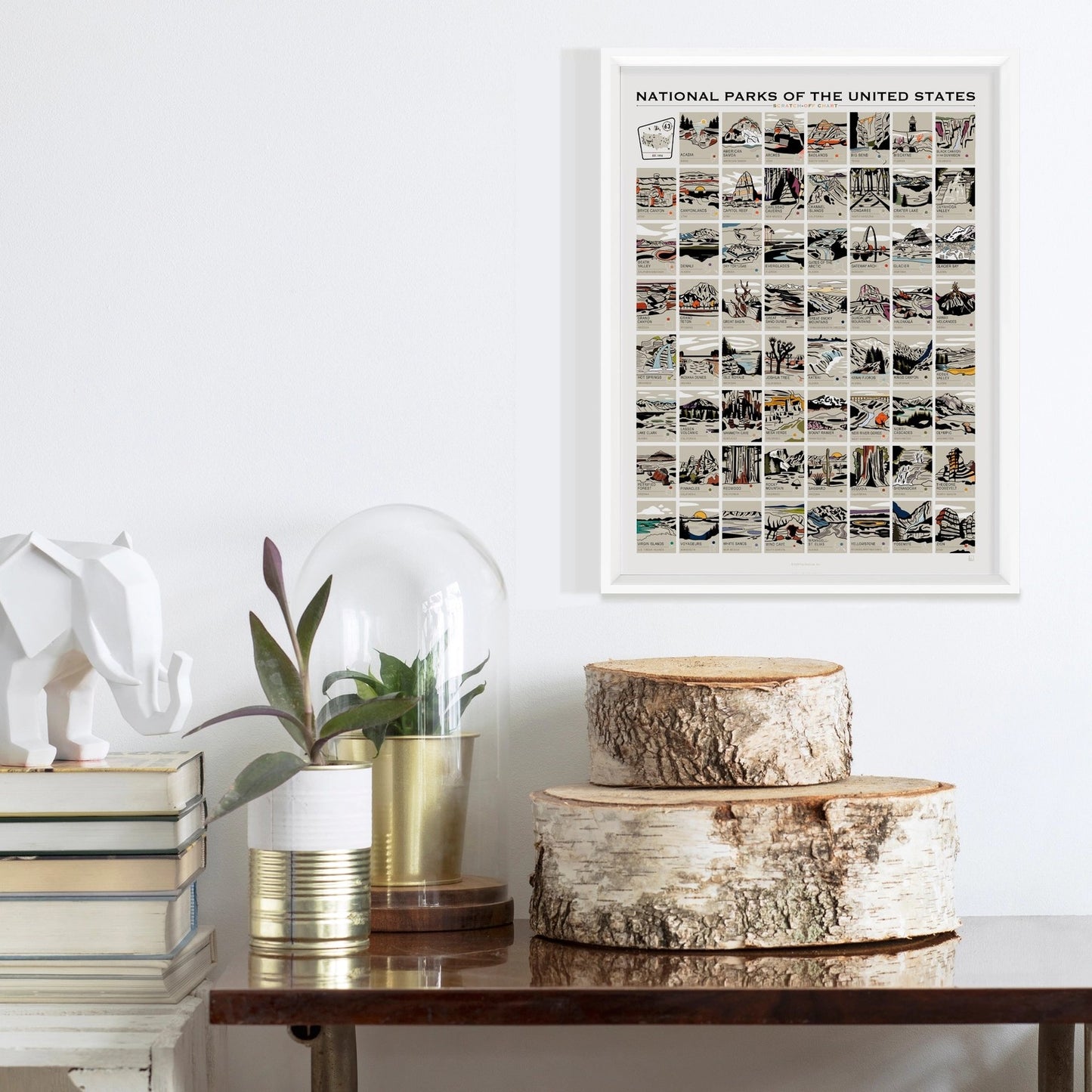 National Parks Scratch-Off Chart - 12" X 16" Poster Print