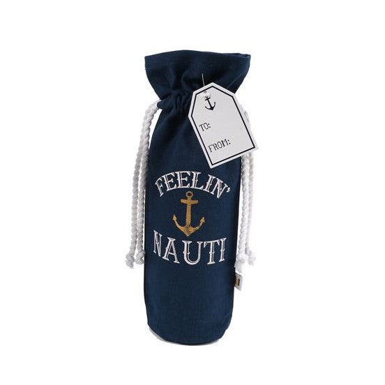 Nautical Wine Gift Tote Bag (Feelin' Nauti, Anchor)