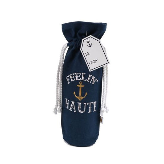 Nautical Wine Gift Tote Bag (Feelin' Nauti, Anchor)