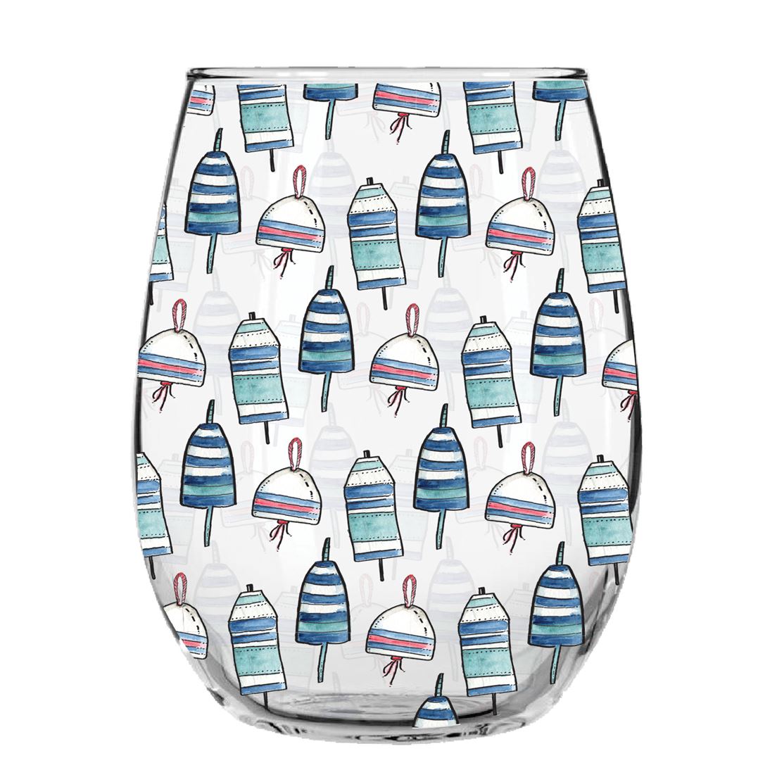 Nautical Buoy Stemless Acrylic Wine Glass (Set of 2)
