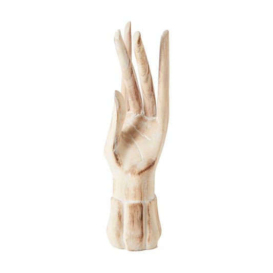 Carved Wood Offering Hand Statue